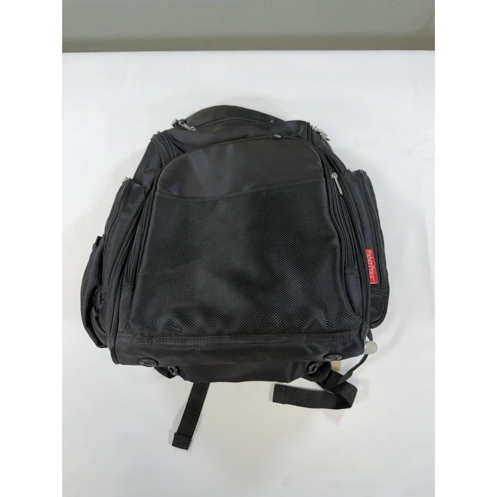 Fisher-Price FastFinder Diaper Bag Backpack Black Teal Multi-Pocket Insulated